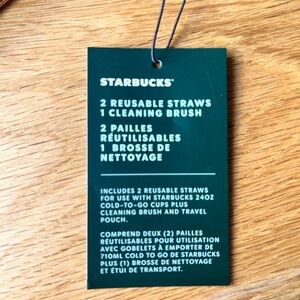 Starbucks reusable straw with pouch
